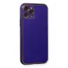 Mey İthalat®   iPhone 11 Pro Kılıf Coco Deri Silikon Kapak - Mor