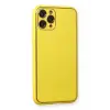 Mey İthalat®   iPhone 11 Pro Kılıf Coco Deri Silikon Kapak - Sarı