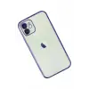Mey İthalat®   iPhone 12 Kılıf  Lensli Silikon - Mor