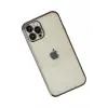 Mey İthalat®   iPhone 12 Pro Kılıf  Lensli Silikon - Siyah