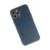 Mey İthalat®   iPhone 12 Pro Max Kılıf Coco Karbon Silikon - Mavi