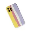 Mey İthalat®  iPhone 12 Pro Max Kılıf Ebruli Lansman Silikon - Sarı-Mavi