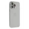 Mey İthalat®   iPhone 13 Pro Max Kılıf Luko Lens Silikon - Gümüş