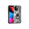 Mey İthalat®   iPhone 13 Pro Max Kılıf Sofya Yüzüklü Silikon Kapak - Gümüş