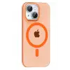 Mey İthalat®   iPhone 14 PC Blank Magsafe Kapak - Turuncu