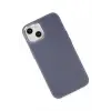 Mey İthalat®   iPhone 14 Plus Kılıf Asya Deri Silikon - Mor