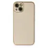 Mey İthalat®   iPhone 14 Plus Kılıf Coco Deri Silikon Kapak - Gold