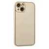 Mey İthalat®   iPhone 14 Plus Kılıf Coco Deri Silikon Kapak - Gold