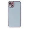Mey İthalat®   iPhone 14 Plus Kılıf Coco Deri Silikon Kapak - Sky Blue