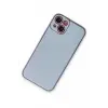 Mey İthalat®   iPhone 14 Plus Kılıf Coco Deri Silikon Kapak - Sky Blue