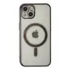 Mey İthalat®   iPhone 14 Plus Kılıf Magneticsafe Lazer Silikon - Siyah