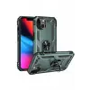 Mey İthalat®   iPhone 14 Plus Kılıf Sofya Yüzüklü Silikon Kapak - Yeşil