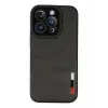 Mey İthalat®   iPhone 14 Pro Kılıf Loop Deri Silikon - Siyah