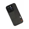 Mey İthalat®   iPhone 14 Pro Kılıf Loop Deri Silikon - Siyah