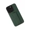 Mey İthalat®   iPhone 14 Pro Kılıf Mega Standlı Silikon - Yeşil