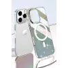Mey İthalat®   iPhone 14 Pro Max Rasasi Simli Magsafe Kapak - Şeffaf