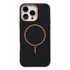 Mey İthalat®   iPhone 15 Pro Max Luno Deri Magsafe Kapak - Siyah