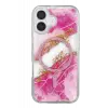 Mey İthalat®   iPhone 16 Lotus Simli Magsafe Kapak - Pembe
