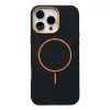Mey İthalat®   iPhone 16 Pro Luno Deri Magsafe Kapak - Siyah