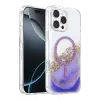Mey İthalat®   iPhone 16 Pro Max Lotus Simli Magsafe Kapak - Mor