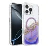 Mey İthalat®   iPhone 16 Pro Max Lotus Simli Magsafe Kapak - Mor