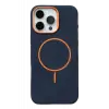 Mey İthalat®   iPhone 16 Pro Max Luno Deri Magsafe Kapak - Mavi