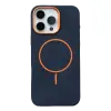 Mey İthalat®   iPhone 16 Pro Max Luno Deri Magsafe Kapak - Mavi