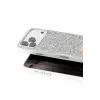 Mey İthalat®   iPhone 17 Pro Max Bright Simli Kapak - Beyaz