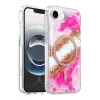 Mey İthalat®   iPhone 17E Lotus Simli Magsafe Kapak - Pembe