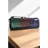 Mey İthalat® Q Klavye RGB Işıklı Klavye Ve Mouse Seti Kablolu Mouse Hediyeliş