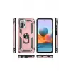 Mey İthalat®   Redmi Note 10 Pro Kılıf Sofya Yüzüklü Silikon Kapak - Rose