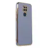 Mey İthalat®   Redmi Note 9 Kılıf Volet Silikon - Mavi