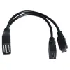 Micro USB Erkek - USB 2.0 Dişi, Micro USB Dişi OTG Y Kablo DK-CB-MICROTG2Y