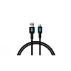 Micro USB Hızlı Şarj Kablosu Siyah + Mavi/Siyah Uç 150 CM