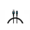 Micro USB Hızlı Şarj Kablosu Siyah + Mavi/Siyah Uç 150 CM