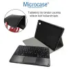 Microcase Samsung Galaxy Tab A9 Plus SM-X210 11 inch Tablet Bluetooth Touchpad Klavye + Standlı Suni Deri Kılıf -BKK5