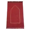 Mihrap Desenli Kadife Seccade Bordo