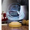 Mimara Özel LED Masa Lambası, Kişiye Özel Baret Şekilli 3D Lamba