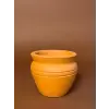 Mini Toprak Saksı 9 cm Şerit Detaylı