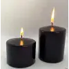 MİSSİ 2Lİ SİYAH KALIN MUM SETİ (7 CM ÇAP)