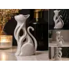 Modern Kedi Figürlü Dekoratif Biblo, Açık Bej, Plastik