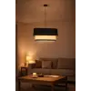 Modern Sarkıt Avize, Siyah-Beyaz, Çift Katmanlı Silindir Tasarım, E27 Duy