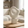 Modern Taş Biblo, Soyut İskandinav Tarzı, Krem Minimalist Masaüstü Objesi