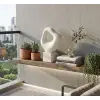 Modern Taş Biblo, Soyut İskandinav Tarzı, Krem Minimalist Masaüstü Objesi