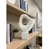Modern Taş Biblo, Soyut İskandinav Tarzı, Krem Minimalist Masaüstü Objesi