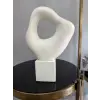 Modern Taş Biblo, Soyut İskandinav Tarzı, Krem Minimalist Masaüstü Objesi