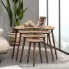 Moon 4lü Mdf Ahşap Zigon Sehpa, Meşe