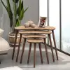 Moon 4lü Mdf Ahşap Zigon Sehpa, Meşe