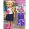 Mor Yedek Elbiseli Bebeğim