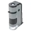 MP-250 MicroFlip 100-250x LED Işıklı Cep Mikroskobu, Akıllı Telefon Digiscoping Adaptör Klipsli, Gri